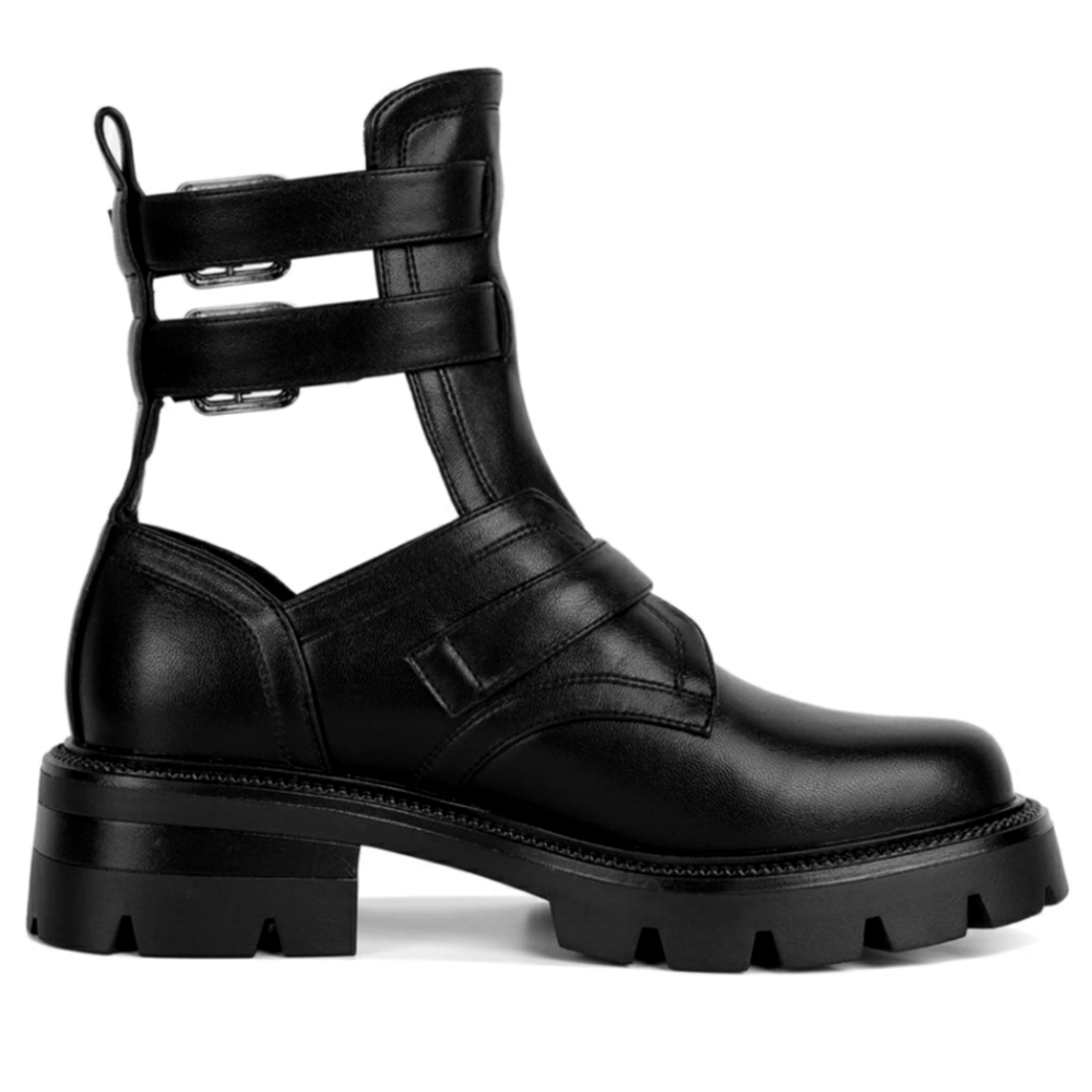 Lug sole ankle booties